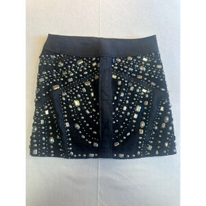 Holy G Black Studded Mini Skirt Women's Waist Size 33 Inches Grunge Punk